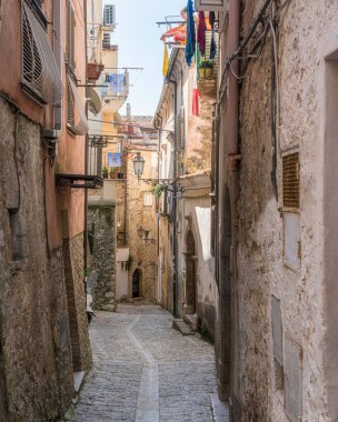 Maranola 'da manzara, Gaeta körfezine bakan küçük bir köy, Latin, Lazio, orta İtalya.