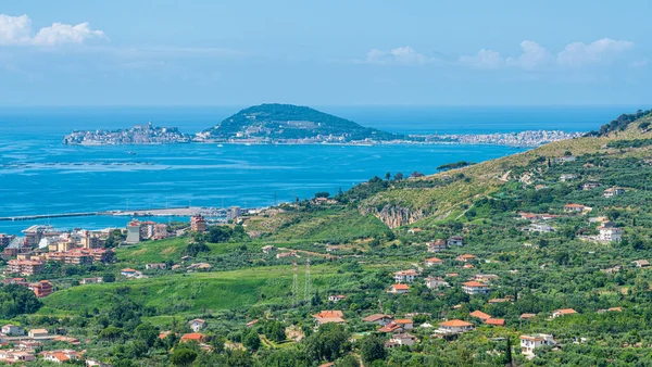 Panoramautsikt Med Geata Viken Från Maranola Liten Provinsen Latina Lazio — Stockfoto