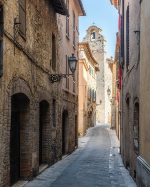 Güzel San Gemini şehri ve ortaçağ tarihi merkezi. Terni ili, Umbria, İtalya.