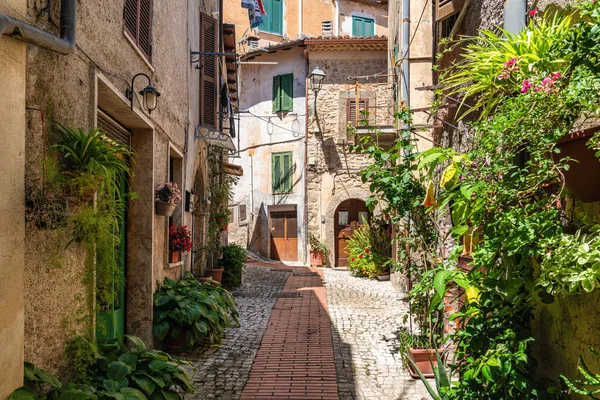 Een Prachtig Gezicht Het Pittoreske Dorpje Prossedi Provincie Latina Lazio — Stockfoto