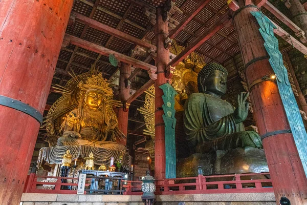 Prachtige Standbeelden Grote Boeddha Hall Todai Tempel Nara Japan — Stockfoto