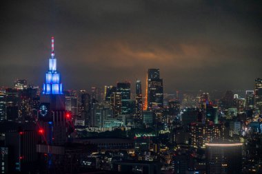 Tokyo Metropolitan Hükümet Binası 'nın güzel manzarası, Shinjuku, Tokyo, Japonya.