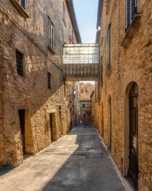 Pisa, Toskana, İtalya 'nın fevkalade Volterra şehrinde manzara.