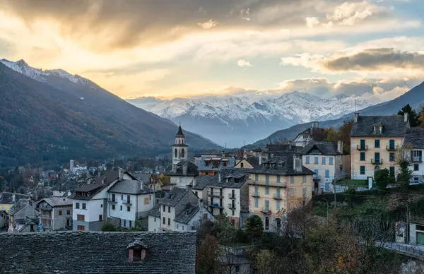 Чудесная Панорама Второй Половине Дня Craveggia Vigezzo Valley Пьемонт Италия — стоковое фото