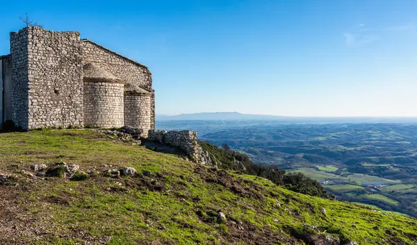 Vista Panorâmica Monte Soratte Perto Aldeia Sant Oreste Região Lácio — Fotografia de Stock