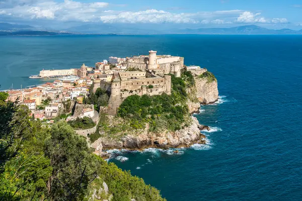 Panoramatický Výhled Hrad Angioino Gaeta Provincie Latina Lazio Střední Itálie Royalty Free Stock Obrázky