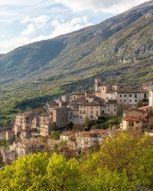 Scenic view in the village of Barrea, province of L'Aquila in the Abruzzo region of Italy. clipart