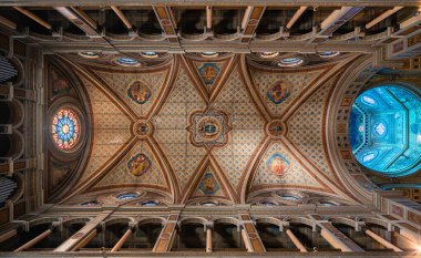 Interior view in the beautiful Church of San Gioacchino in Prati, in Rome, Italy. April-07-2024 clipart