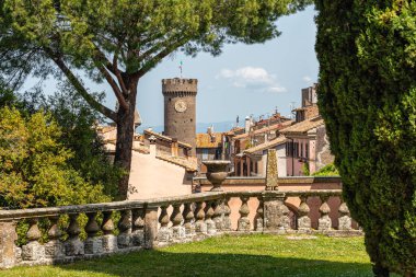 Bagnaia 'daki muhteşem Villa Lante' den manzara, Viterbo, Lazio, İtalya.