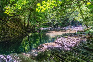 Rofrano yakınlarındaki Forra dell 'Emmisi' de muhteşem bir manzara. Cilento, Campania, İtalya.