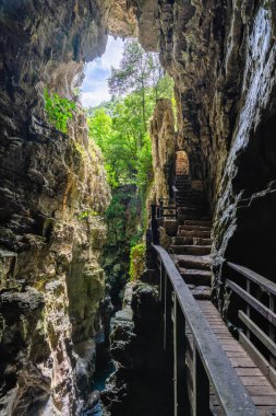 Marvelous scenery at the Grotte del Bussento WWF Oasis, near Morigerati. Cilento, Campania, Italy. clipart