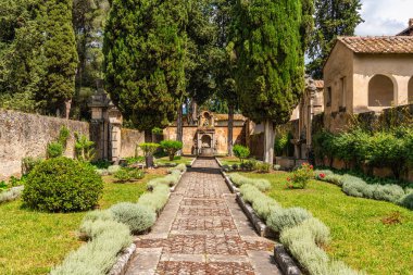Muhteşem Certosa di Padula, manastır kompleksi ve Salerno, Campania, İtalya 'daki Unesco dünya mirası bölgesi..