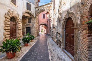 Güzel antik şehir Orte, Viterbo, Lazio, İtalya.