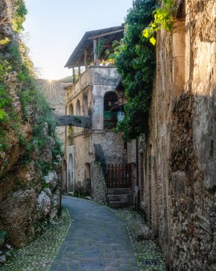 The beautiful village of Rocchette, near Torri in Sabina, in the Province of Rieti, Lazio, Italy. clipart