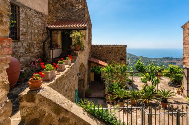 The beautiful village of Pollica, in the Cilento region of Campania. Italy. clipart