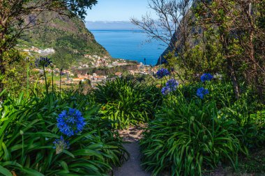 Summer morning view near the famous Capelinha de Nossa Senhora de Ftima, Sao Vicente, Madeira Island, Portugal clipart