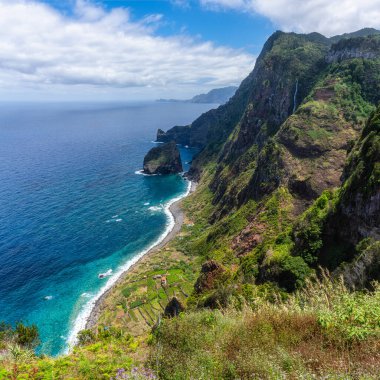 Beautiful seascape at Rocha do Navio viewpoint, on Madeira Island, Portugal clipart