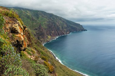 Ponta do Pargo 'daki manzara manzarası, Portekiz' in Madeira Adası 'ndaki ünlü durak..