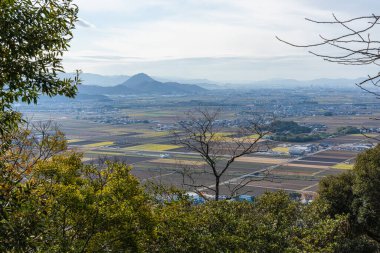 Panoramic view from Murakumo Zuiryu Temple in Omihachiman during fall season. Kansai region, Shiga Prefecture, Japan.