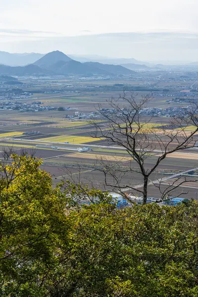 Panoramic view from Murakumo Zuiryu Temple in Omihachiman during fall season. Kansai region, Shiga Prefecture, Japan.