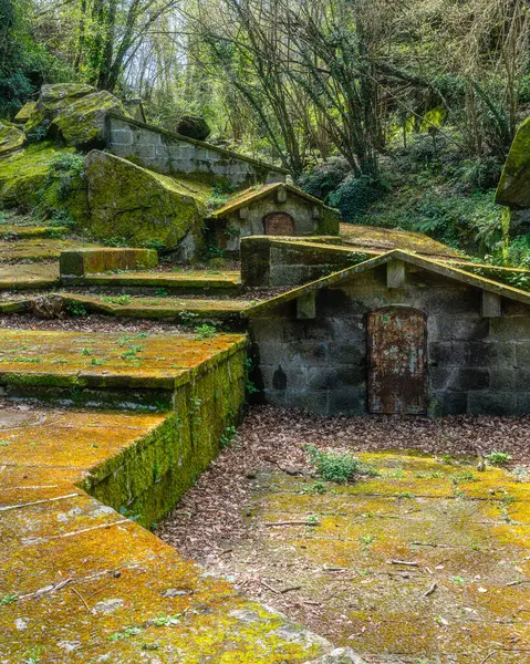 Arcionello Vadisi 'ndeki Viterbo' nun antik su kemeri. Lazio bölgesi, İtalya.