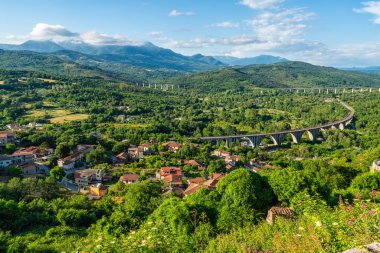San Severino da Centola 'nın ortaçağ köyünün kalıntıları. Palinuro, Cilento, Campania, İtalya.