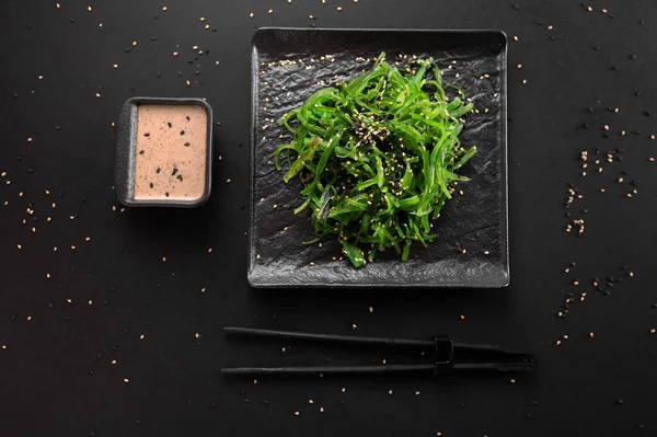 Wakame Seaweed Salad Sesame Seed Traditional Japanese Food — Stock Photo, Image
