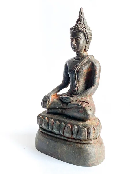 Статуя Будды Изолирована Белом Фоне — стоковое фото