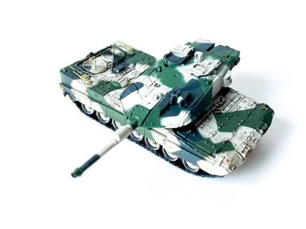 Tanque Modelo Brinquedo Isolado Fundo Branco — Fotografia de Stock