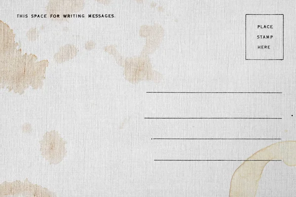 Backside Postcard Dirty Stain — Stock Photo, Image