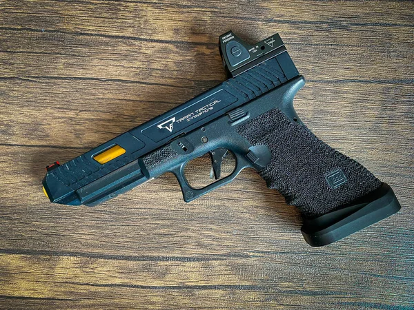 Bangkok Tailandia Abril 2023 Glock Pistola Personalizada Airsoft Pistola Fondo —  Fotos de Stock