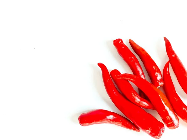 Fresh Red Chili Space Text Wooden Background — Stock Photo, Image