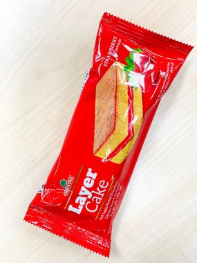 Bangkok Tayland - 10 Mayıs 2023: Masada katmanlı kek aroması