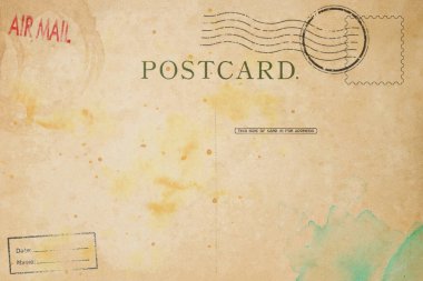 Kirli leke ile kartpostal Backside
