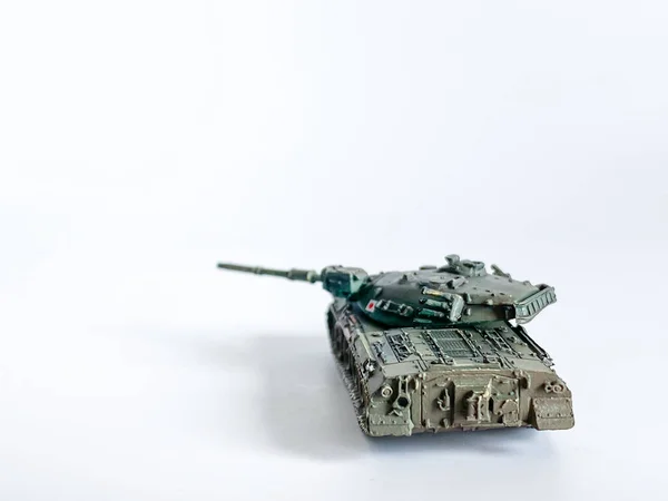 Wereld Oorlog Tank Model Speelgoed Geïsoleerd Witte Achtergrond — Stockfoto