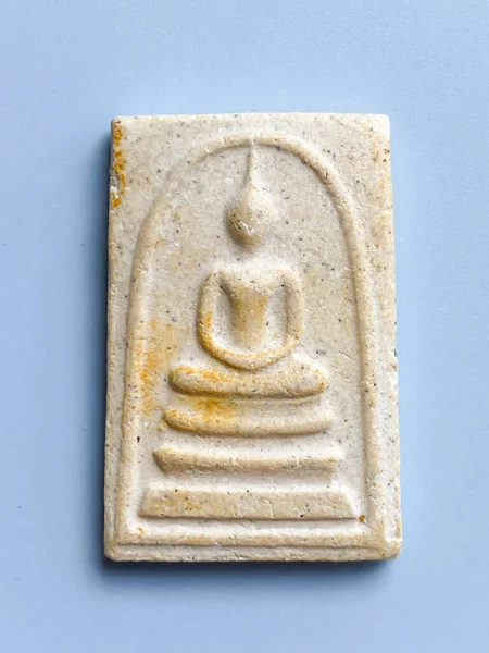 Tailandês Velho Buda Amuleto Fundo Branco — Fotografia de Stock