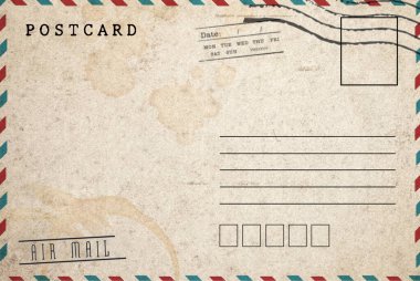 Kirli leke ile kartpostal Backside