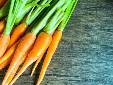 Wod arka planında taze havuç kökü sebzeleri