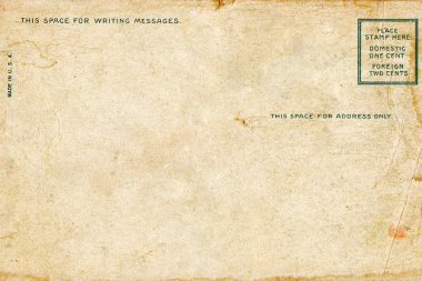 Metin için yeri olan eski kartpostalın boşluğu