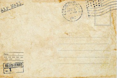 Metin için yeri olan eski kartpostalın boşluğu