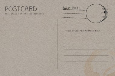 Kirli leke ile kartpostal Backside