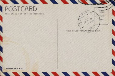 Kirli leke ile kartpostal Backside