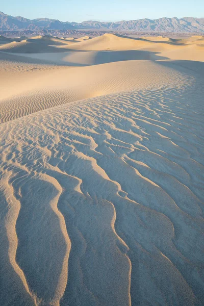 Scenic View Natural Ripple Sand Pattern Sunrise Mesquite Flat Sand — Stock Photo, Image