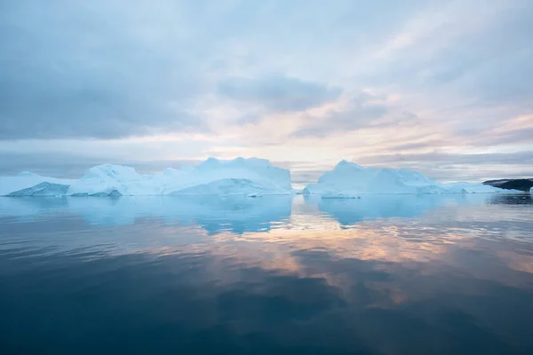 Iceberg Tramonto Natura Paesaggi Della Groenlandia Disko Bay Groenlandia Occidentale — Foto Stock