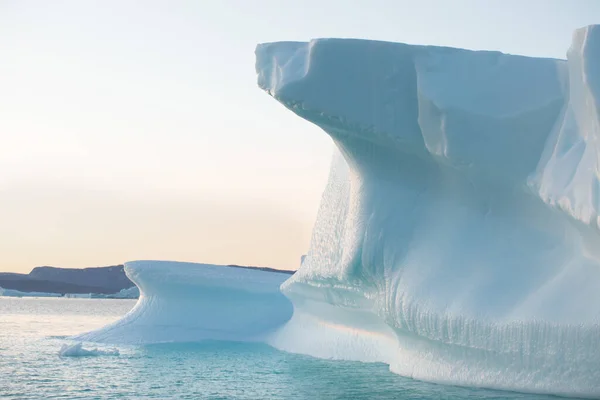 Des Icebergs Coucher Soleil Nature Paysages Groenland Disko Bay Groenland — Photo