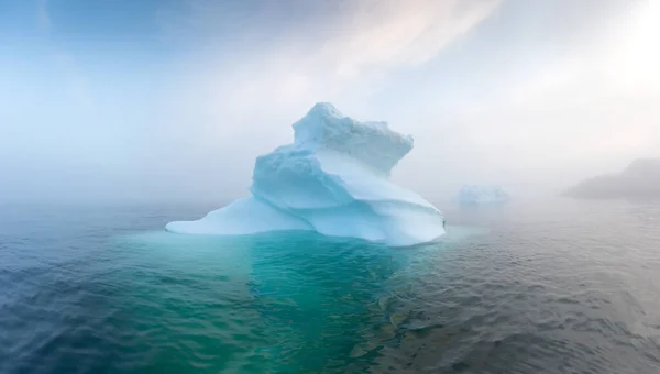 Gleccserek Drón Légi Kép Felülről Éghajlatváltozás Globális Felmelegedés Gleccserek Egy — Stock Fotó