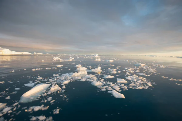 Таяние Айсберга Выливание Воды Море Побережье Гренландии Удивительный Айсберг Море — стоковое фото
