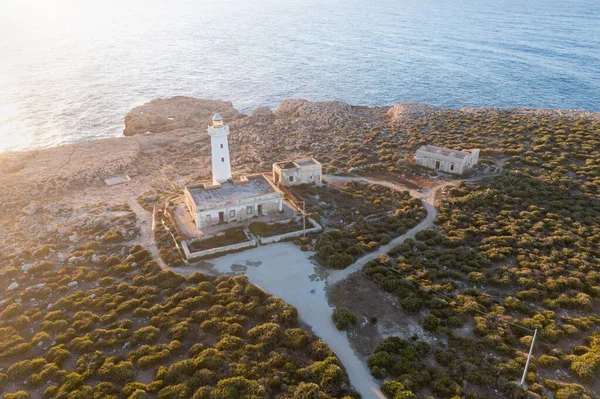Summer Capo Murro Porco Old Abandoned Lighthouse Syracuse Sicily Italy — Stock Photo, Image