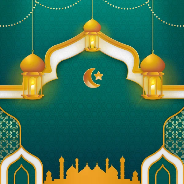 stock image vector illustration of a muslim lantern background