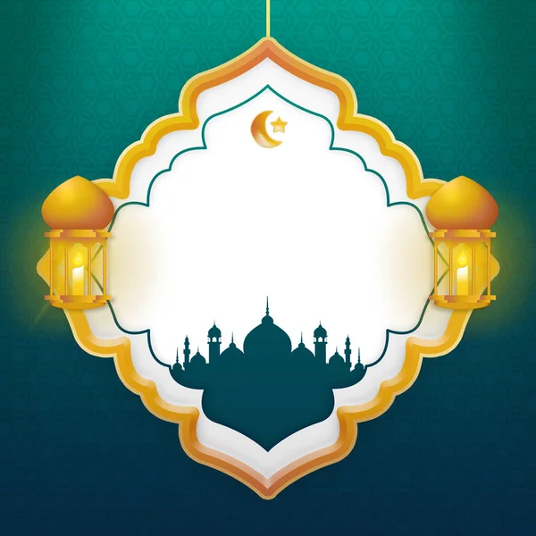 Ramadan Kareem Tle Islamskich Latarni Księżyca Półksiężyca — Zdjęcie stockowe